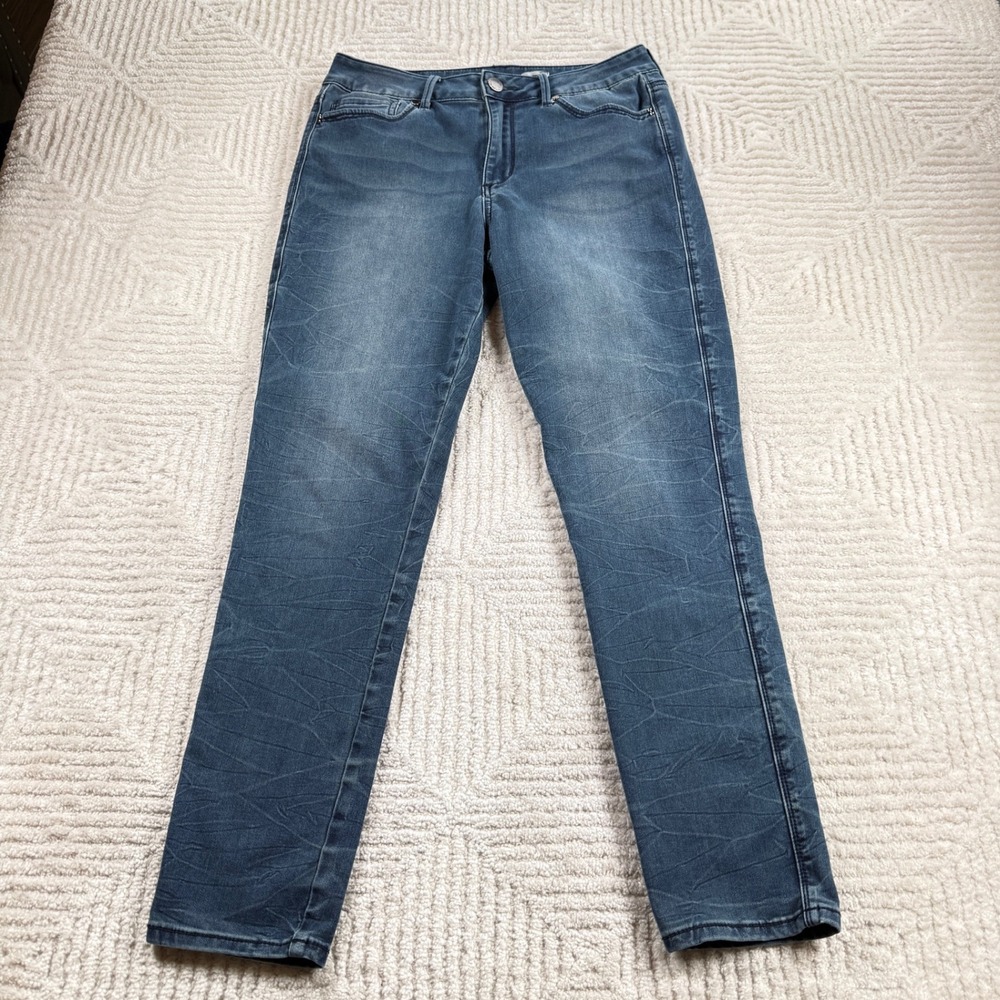 Seven7 High Rise Skinny Jeans Women's 10 Blue Medium Wash Stretch Denim Boho